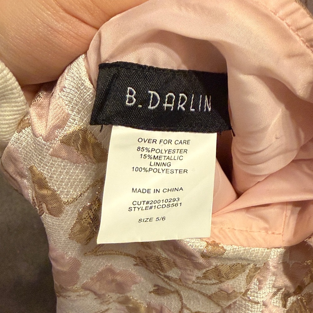B Darlin Pink and Gold Floral Mini Dress - Picture 2 of 7